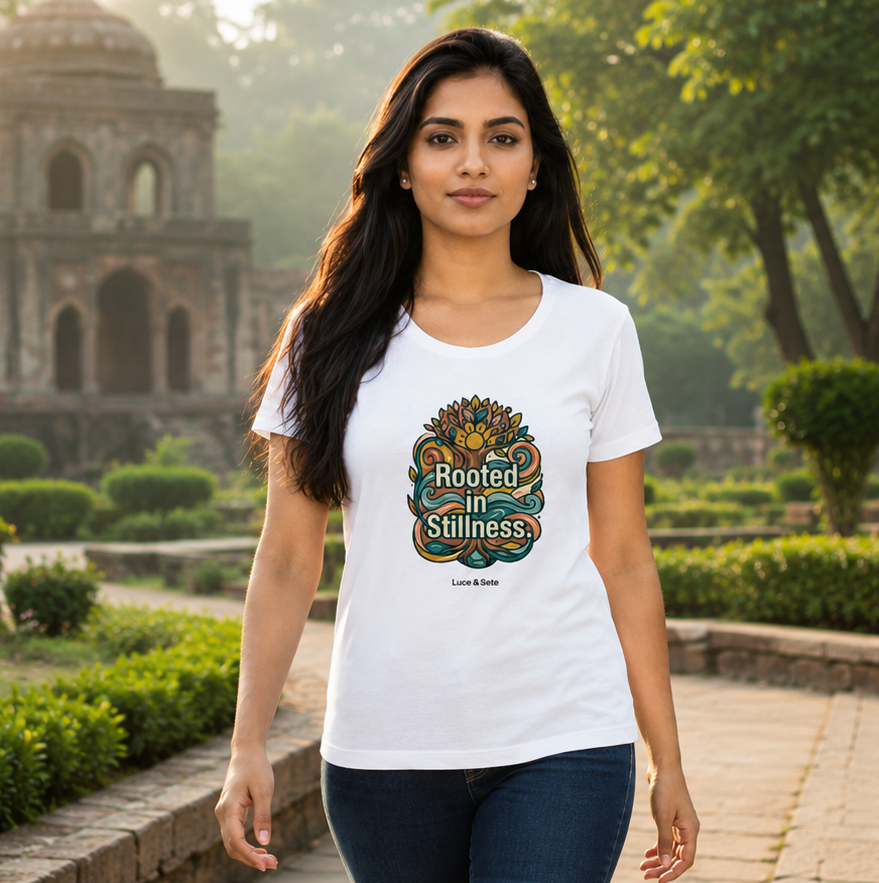 LUCE & SETE GPT mockup 1 - Rooted in Stillness Classic Graphic T-Shirt for Women | Mindful Calm Streetwear - 555_9403381416173_womens-classic-t-shirt-178_CLASSIC_front_PAIR_20260618_135906_01_row1_col1.png