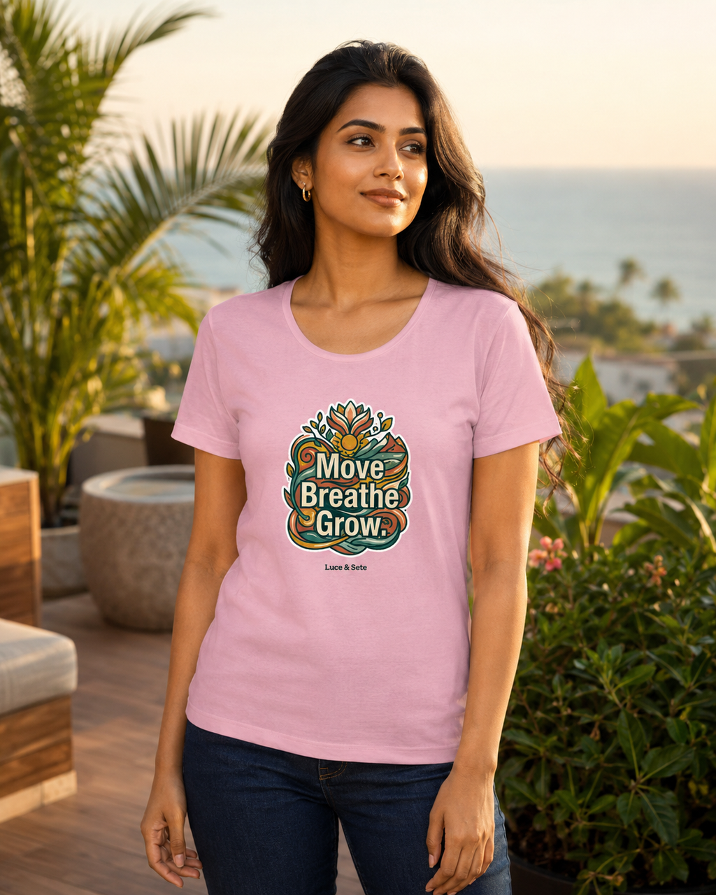 LUCE & SETE GPT mockup 1 - Move Breathe Grow Classic Graphic T-Shirt for Women | Mindful Yoga Streetwear - 555_9403381612781_womens-classic-t-shirt-179_CLASSIC_front_HERO_20260618_140300.png
