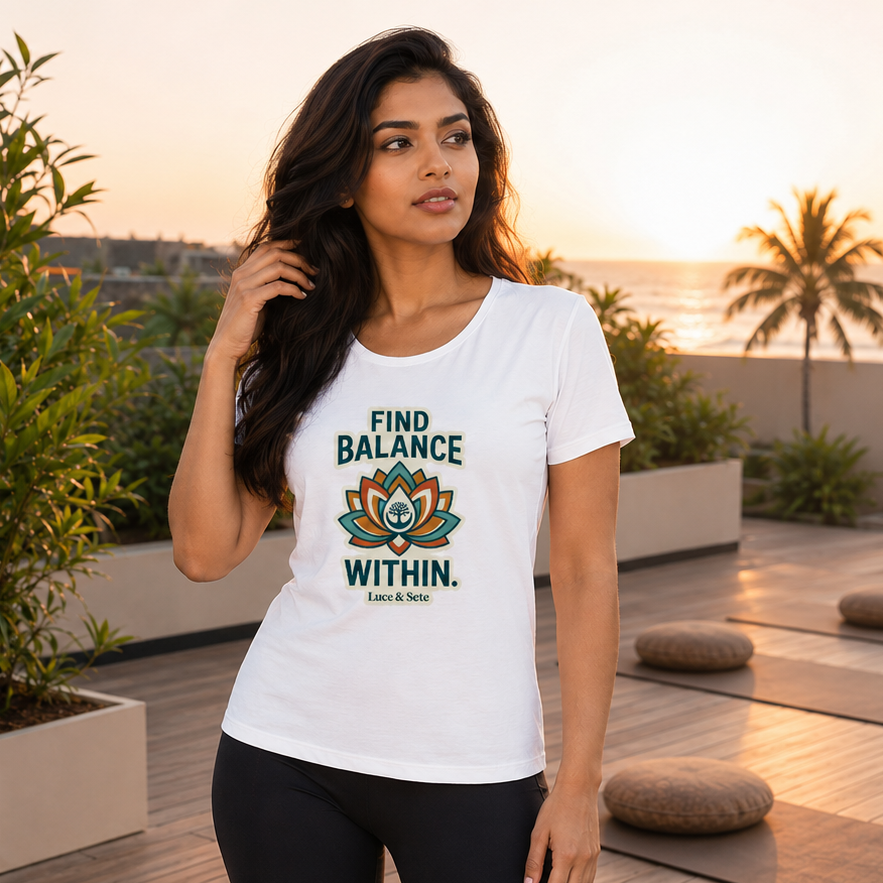 LUCE & SETE GPT mockup 1 - Find Balance Within Classic Graphic T-Shirt for Women | Mindful Yoga Streetwear - 555_9403381776621_womens-classic-t-shirt-180_CLASSIC_front_PAIR_20260618_141031_02_row1_col2.png