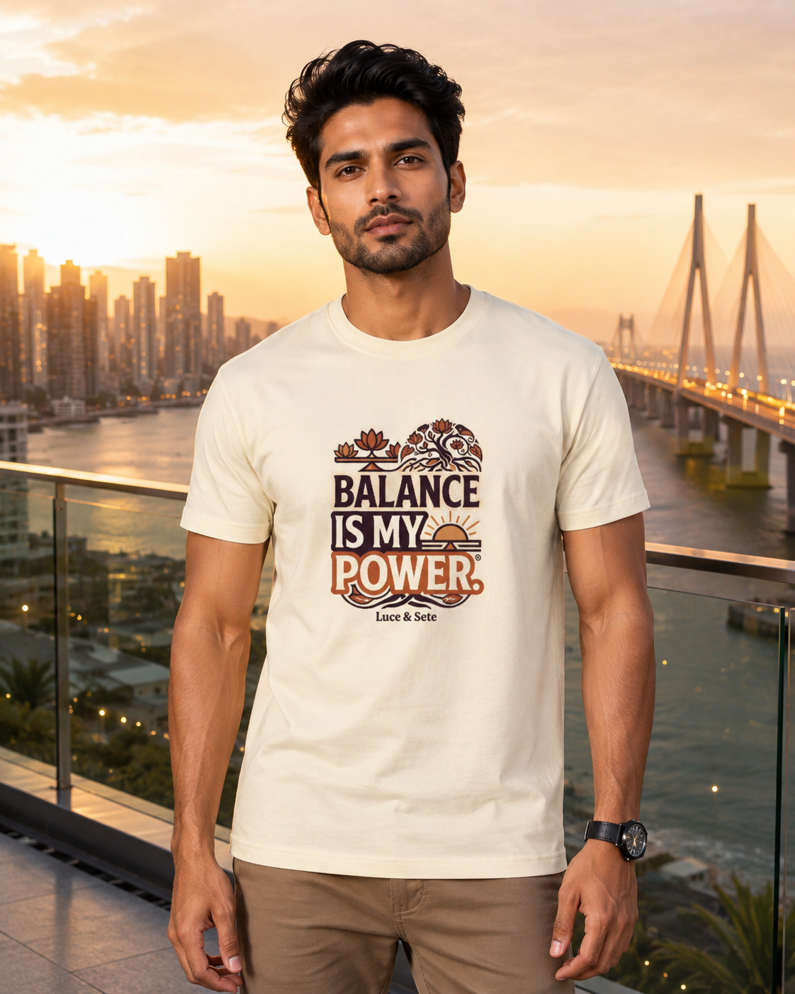 LUCE & SETE GPT mockup 1 - Balance Is My Power Classic Graphic T-Shirt for Men | Empowerment Streetwear - 555_9405316792557_unisex-classic-crew-t-shirt-180_CLASSIC_front_HERO_20260619_114335.png