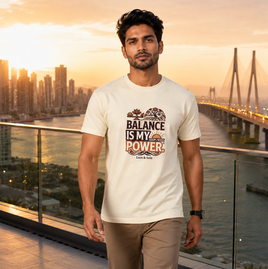LUCE & SETE GPT mockup 1 - Balance Is My Power Classic Graphic T-Shirt for Men | Empowerment Streetwear - 555_9405316792557_unisex-classic-crew-t-shirt-180_CLASSIC_front_PAIR_20260619_114443_01_row1_col1.png