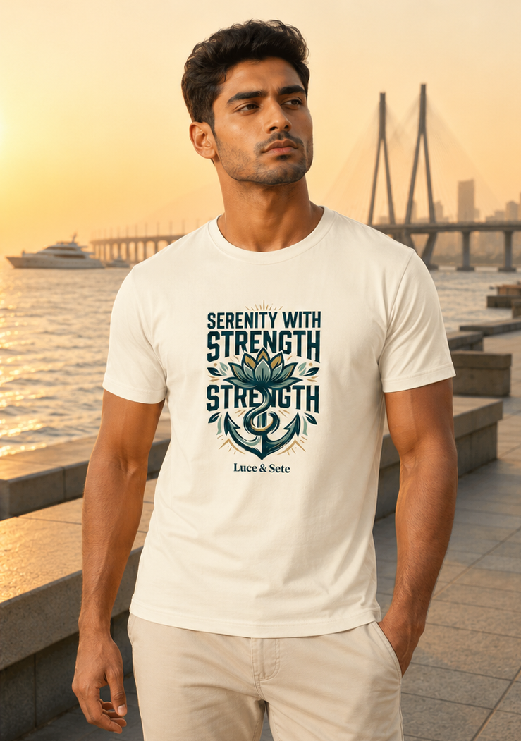 LUCE & SETE GPT mockup 1 - Serenity with Strength Classic Graphic T-Shirt for Men | Calm Confidence Streetwear - 555_9405316923629_unisex-classic-crew-t-shirt-183_CLASSIC_front_PAIR_20260619_115817_02_row1_col2.png