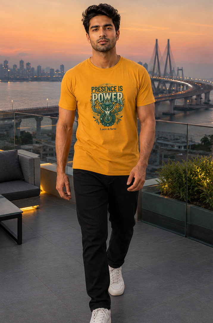 LUCE & SETE GPT mockup 1 - Presence Is Power Classic Graphic T-Shirt for Men | Confidence Streetwear - 555_9405317120237_unisex-classic-crew-t-shirt-185_CLASSIC_front_PAIR_20260619_120647_01_row1_col1.png