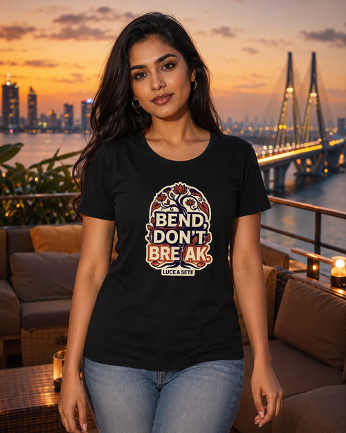 LUCE & SETE GPT mockup 1 - Bend Don't Break Classic Graphic T-Shirt for Women | Empowerment Streetwear - 555_9405336944877_womens-classic-t-shirt-185_YOGA_front_HERO_20260619_123655.png