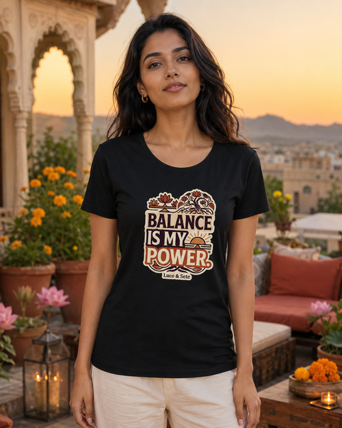 LUCE & SETE GPT mockup 1 - Balance Is My Power Classic Graphic T-Shirt for Women | Spiritual Empowerment Streetwear - 555_9405337174253_womens-classic-t-shirt-189_CLASSIC_front_HERO_20260619_160429.png
