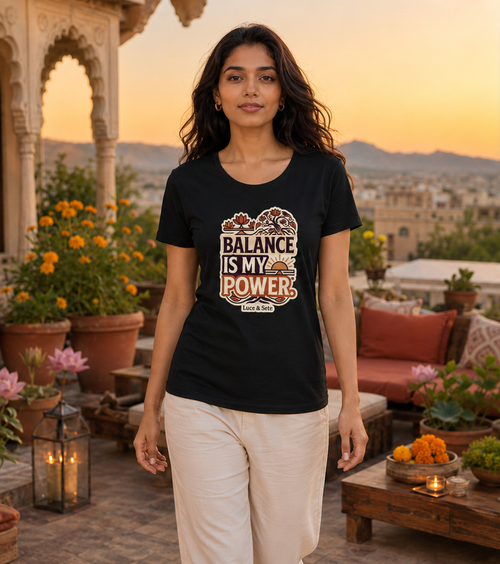 LUCE & SETE GPT mockup 1 - Balance Is My Power Classic Graphic T-Shirt for Women | Spiritual Empowerment Streetwear - 555_9405337174253_womens-classic-t-shirt-189_CLASSIC_front_PAIR_20260619_160608_01_row1_col1.png