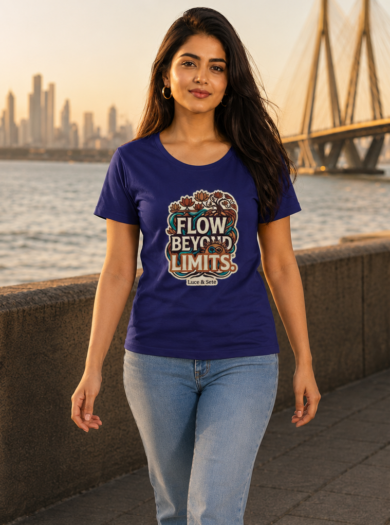 LUCE & SETE GPT mockup 1 - Flow Beyond Limits Classic Graphic T-Shirt for Women | Inspirational Streetwear - 555_9405337272557_womens-classic-t-shirt-191_YOGA_front_PAIR_20260619_161626_01_row1_col1.png