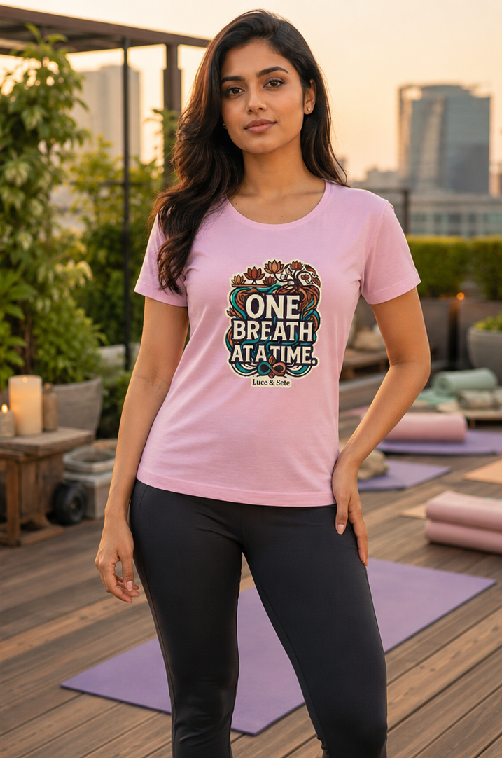 LUCE & SETE GPT mockup 1 - One Breath at a Time Classic Graphic T-Shirt for Women | Mindfulness Streetwear - 555_9405337403629_womens-classic-t-shirt-193_CLASSIC_front_PAIR_20260619_162556_02_row1_col2.png