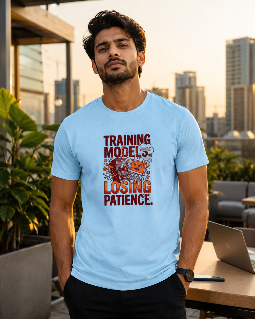 LUCE & SETE GPT mockup 1 - Training Models Losing Patience Premium Graphic T-Shirt for Men & Women | Software Developer Humor Streetwear - 555_9408009797869_unisex-stretch-t-shirt-177_TECH_CODE_front_HERO_20260622_130639.png