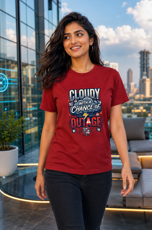LUCE & SETE GPT mockup 1 - Cloudy with a Chance of Outage Premium Graphic T-Shirt for Men & Women | Software Developer Humor Streetwear - 555_9408010977517_unisex-stretch-t-shirt-179_TECH_CODE_front_PAIR_20260622_133336_01_row1_col1.png