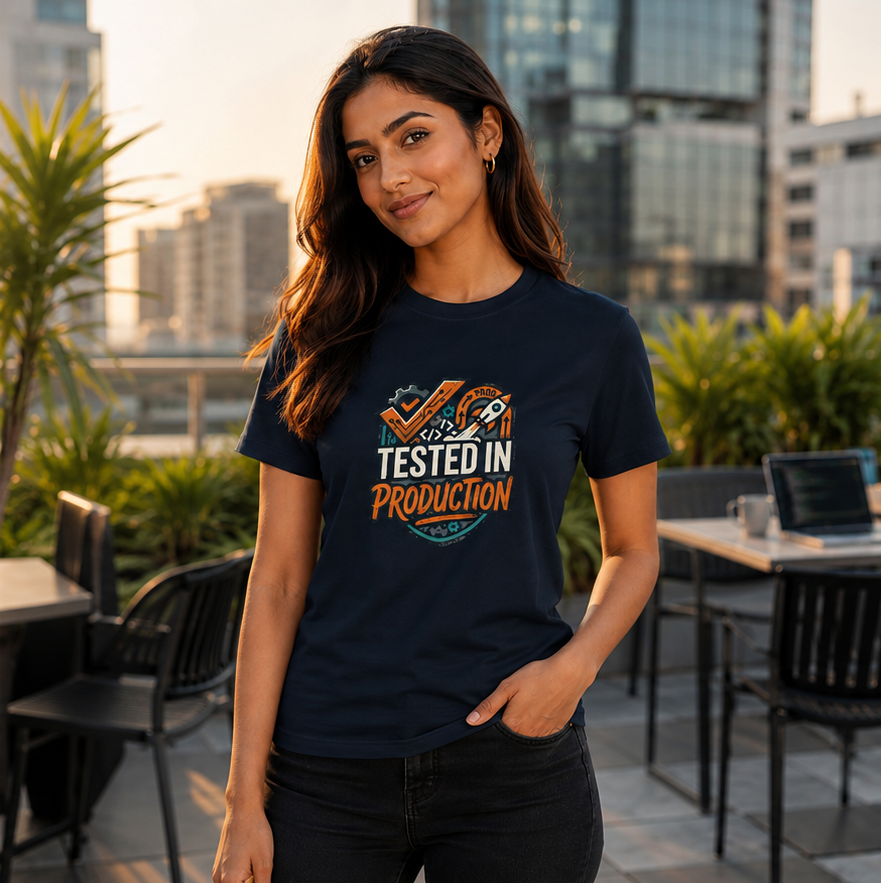 LUCE & SETE GPT mockup 1 - Tested in Production Premium Graphic T-Shirt for Men & Women | Software Developer Humor Streetwear - 555_9408011141357_unisex-stretch-t-shirt-180_TECH_CODE_front_PAIR_20260622_133832_02_row1_col2.png
