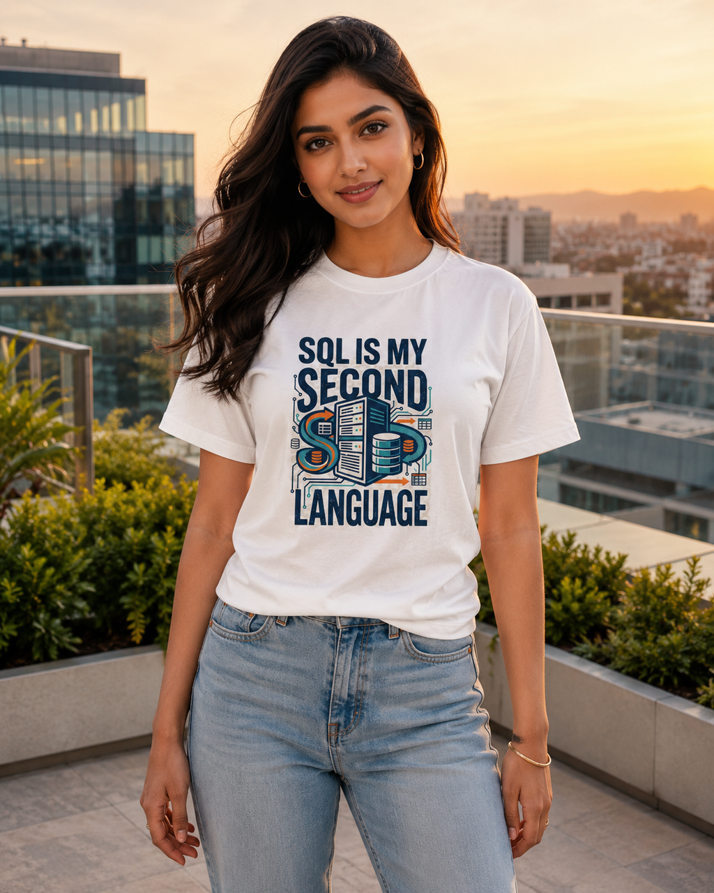 LUCE & SETE GPT mockup 1 - SQL Is My Second Language Premium Graphic T-Shirt for Men & Women | Software Developer Humor Streetwear - 555_9408011272429_unisex-stretch-t-shirt-181_TECH_CODE_front_HERO_20260622_135852.png