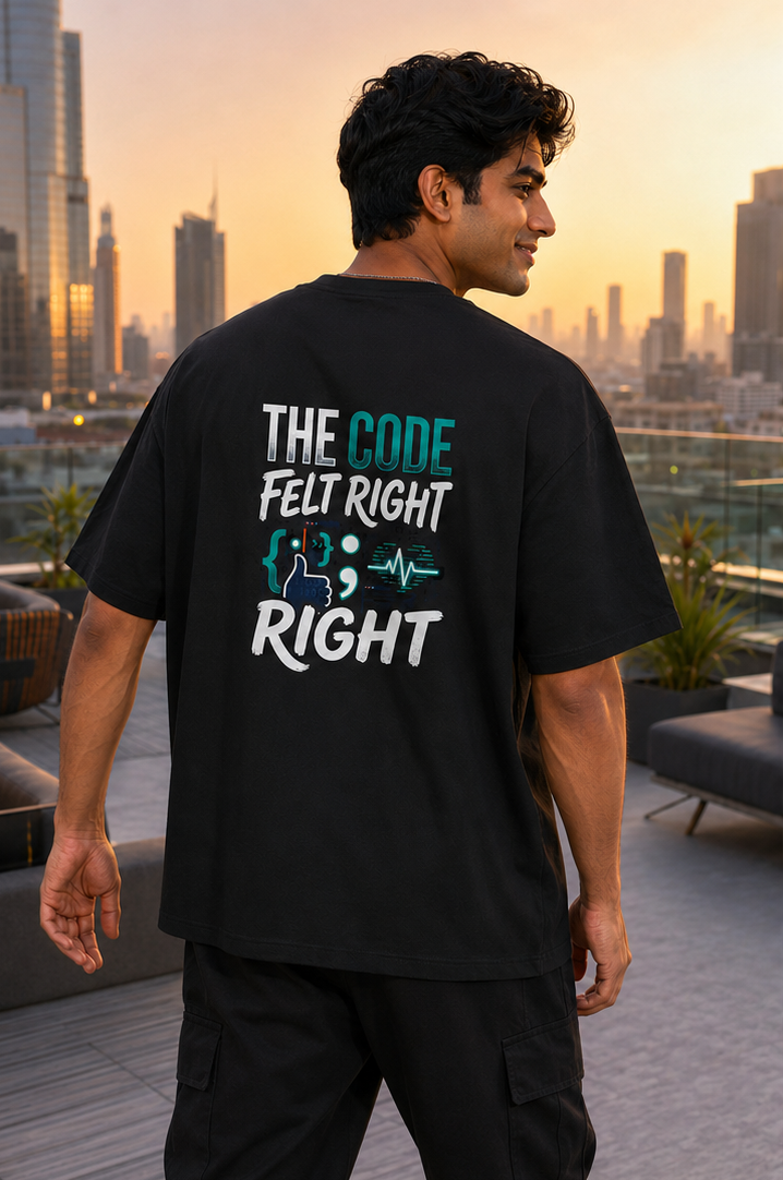 LUCE & SETE GPT mockup 1 - The Code Felt Right Oversized Graphic T-Shirt for Men & Women | Software Developer Humor Streetwear - 555_9408139624685_unisex-oversized-classic-t-shirt-115_TECH_CODE_back_PAIR_20260622_203118_01_row1_col1.png