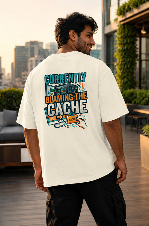 LUCE & SETE GPT mockup 1 - Currently Blaming the Cache Oversized Classic T-Shirt for Men & Women | Software Developer Humor Streetwear - 555_9408139690221_unisex-oversized-classic-t-shirt-117_TECH_CODE_back_PAIR_20260622_171513_01_row1_col1.png