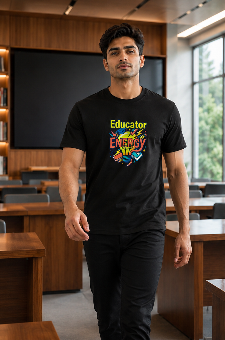 LUCE & SETE GPT mockup 1 - Educator Energy Premium Graphic T-Shirt for Men & Women | Teach Mode Streetwear - 555_9408233439469_unisex-stretch-t-shirt-189_TEACH_MODE_front_PAIR_20260623_145505_01_row1_col1.png