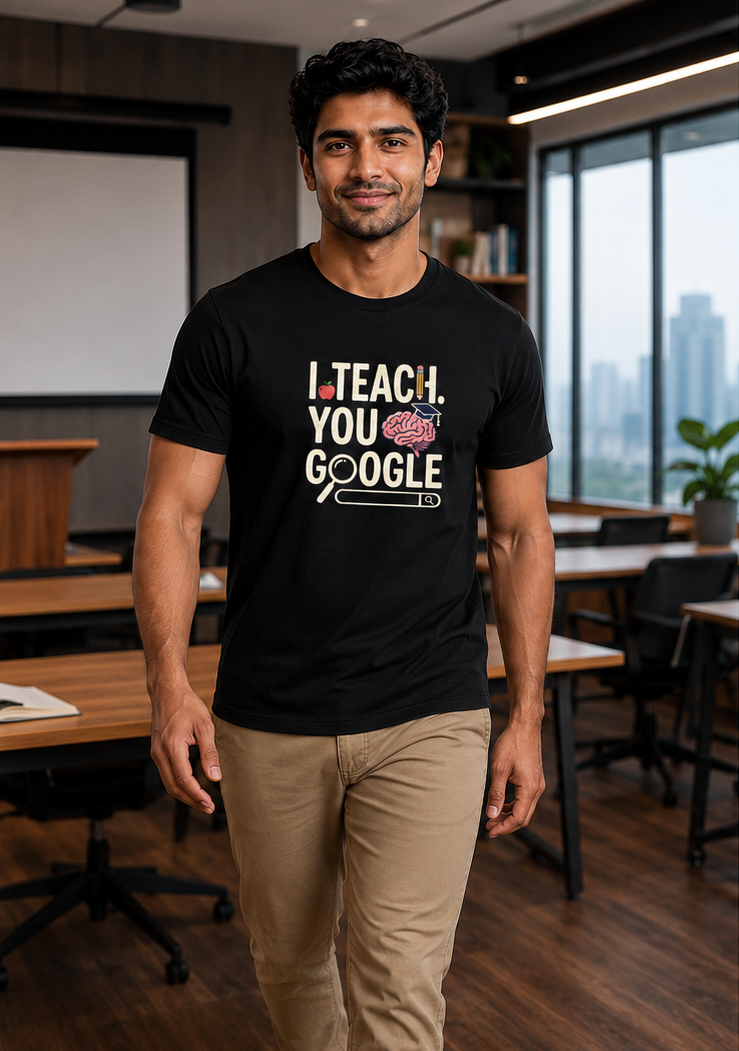 LUCE & SETE GPT mockup 1 - I Teach You Google Premium Graphic T-Shirt for Men & Women | Teach Mode Streetwear - 555_9408233603309_unisex-stretch-t-shirt-193_TEACH_MODE_front_PAIR_20260623_150558_01_row1_col1.png