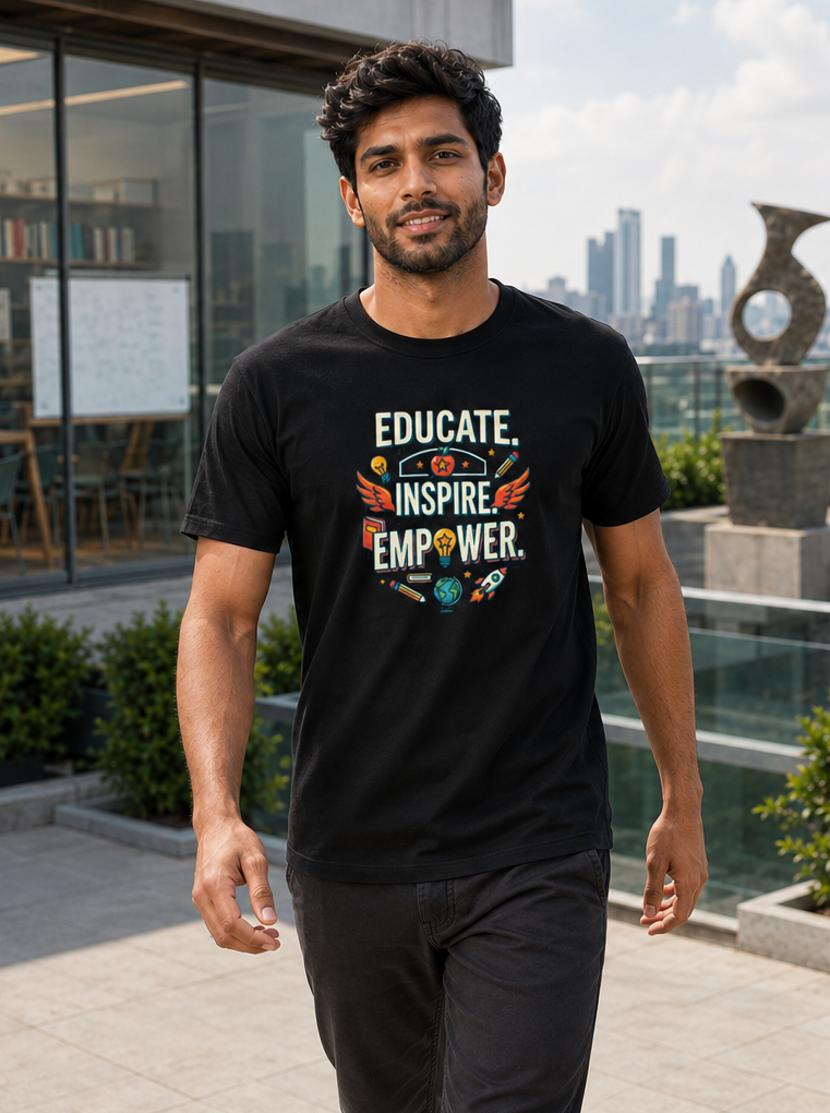 LUCE & SETE GPT mockup 1 - Educate Inspire Empower Classic Graphic T-Shirt for Men | Teach Mode Streetwear - 555_9408908624109_unisex-classic-crew-t-shirt-186_TEACH_MODE_front_PAIR_20260623_133947_01_row1_col1.png