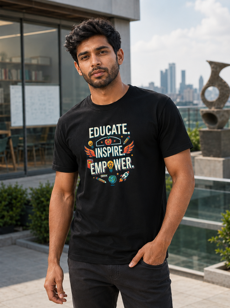 LUCE & SETE GPT mockup 1 - Educate Inspire Empower Classic Graphic T-Shirt for Men | Teach Mode Streetwear - 555_9408908624109_unisex-classic-crew-t-shirt-186_TEACH_MODE_front_PAIR_20260623_133947_02_row1_col2.png