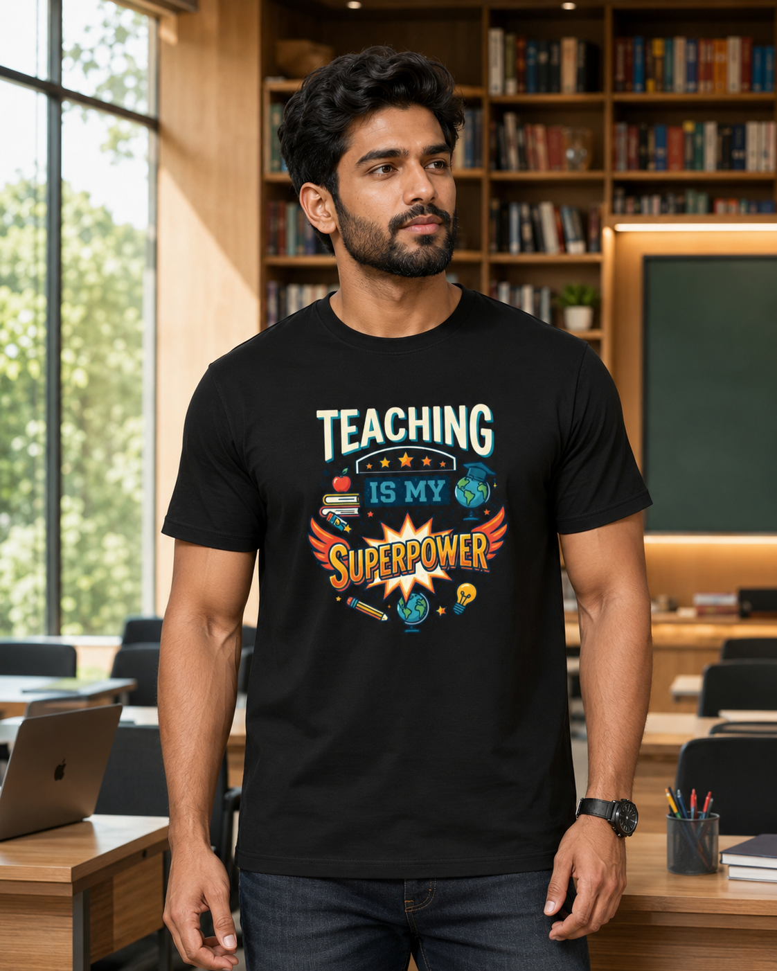 LUCE & SETE GPT mockup 1 - Teaching is My Superpower Classic Graphic T-Shirt for Men | Teach Mode Streetwear - 555_9408908820717_unisex-classic-crew-t-shirt-190_CLASSIC_front_HERO_20260623_135832.png