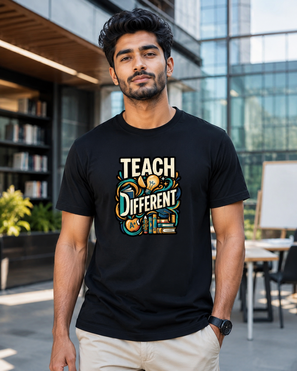 LUCE & SETE GPT mockup 1 - Teach Different Classic Graphic T-Shirt for Men | Teach Mode Streetwear - 555_9408917569773_unisex-classic-crew-t-shirt-191_CLASSIC_front_HERO_20260623_140532.png