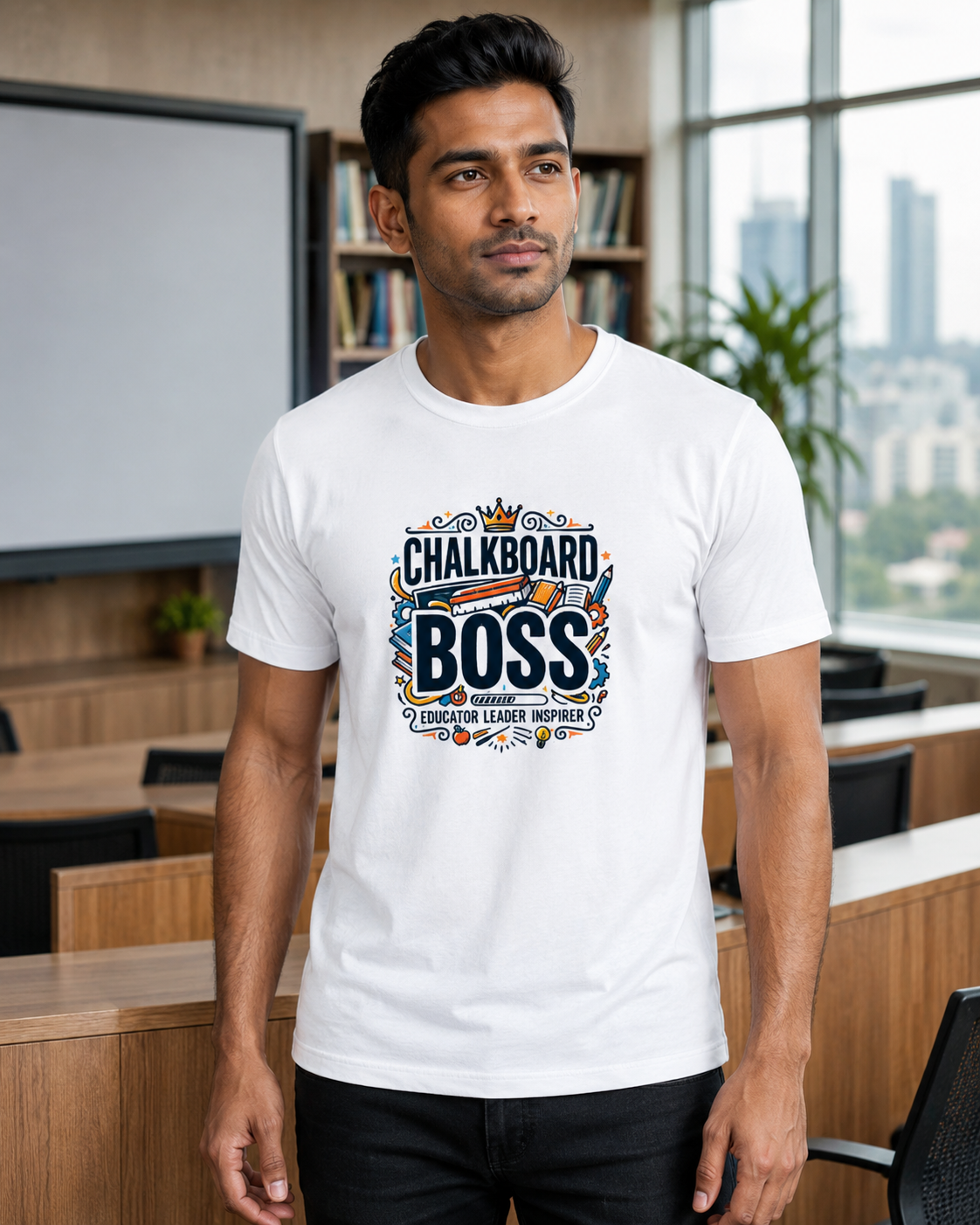 LUCE & SETE GPT mockup 1 - Chalkboard Boss Classic Graphic T-Shirt for Men | Teach Mode Streetwear - 555_9408918651117_unisex-classic-crew-t-shirt-193_CLASSIC_front_HERO_20260623_141615.png