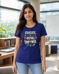LUCE & SETE GPT mockup 1 - Educate Inspire Empower Classic Graphic T-Shirt for Women | Teach Mode Streetwear - 555_9409226342637_womens-classic-t-shirt-195_TEACH_MODE_front_HERO_20260623_154140.png