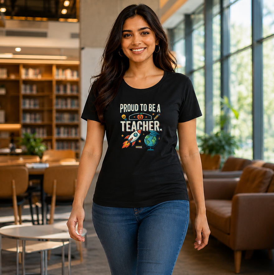 LUCE & SETE GPT mockup 1 - Proud to Be a Teacher Classic Graphic T-Shirt for Women | Teach Mode Streetwear - 555_9409227260141_womens-classic-t-shirt-198_CLASSIC_front_PAIR_20260623_160158_01_row1_col1.png