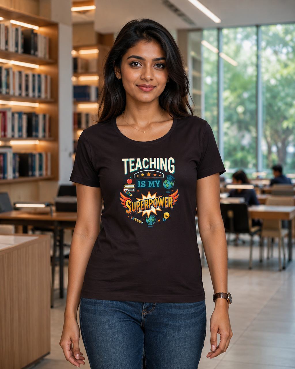 LUCE & SETE GPT mockup 1 - Teaching is My Superpower Classic Graphic T-Shirt for Women | Teach Mode Streetwear - 555_9409227423981_womens-classic-t-shirt-199_CLASSIC_front_HERO_20260623_160513.png