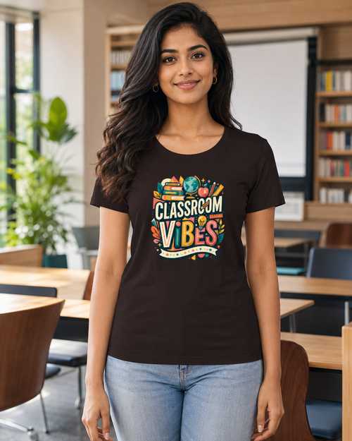 LUCE & SETE GPT mockup 1 - Classroom Vibes Classic Graphic T-Shirt for Women | Teach Mode Streetwear - 555_9409227620589_womens-classic-t-shirt-201_TEACH_MODE_front_HERO_20260623_171039.png