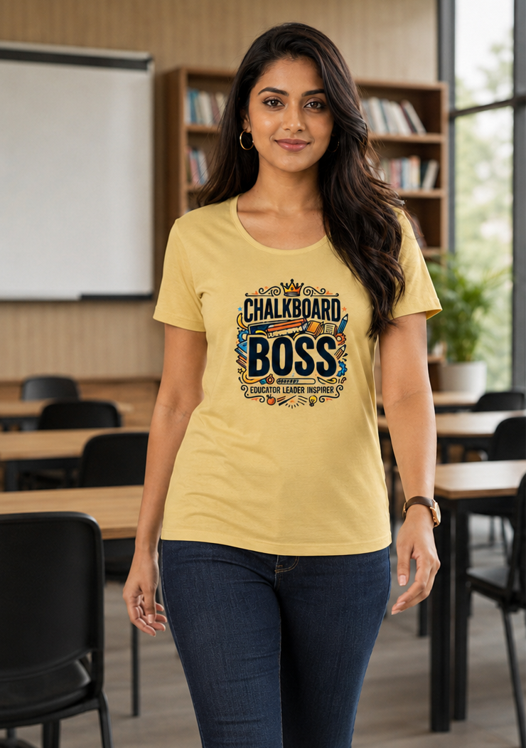 LUCE & SETE GPT mockup 1 - Chalkboard Boss Classic Graphic T-Shirt for Women | Teach Mode Streetwear - 555_9409227653357_womens-classic-t-shirt-202_TEACH_MODE_front_PAIR_20260623_171850_01_row1_col1.png