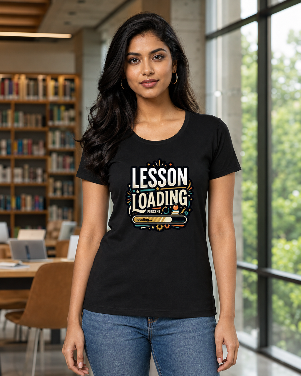 LUCE & SETE GPT mockup 1 - Lesson Loading Classic Graphic T-Shirt for Women | Teach Mode Streetwear - 555_9409227751661_womens-classic-t-shirt-204_CLASSIC_front_HERO_20260624_131917.png