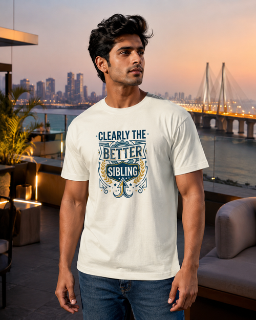 LUCE & SETE GPT mockup 1 - Clearly The Better Sibling Classic Graphic T-Shirt for Men | Confident Sibling Streetwear - 555_9410104754413_unisex-classic-crew-t-shirt-197_CLASSIC_front_HERO_20260624_132843.png