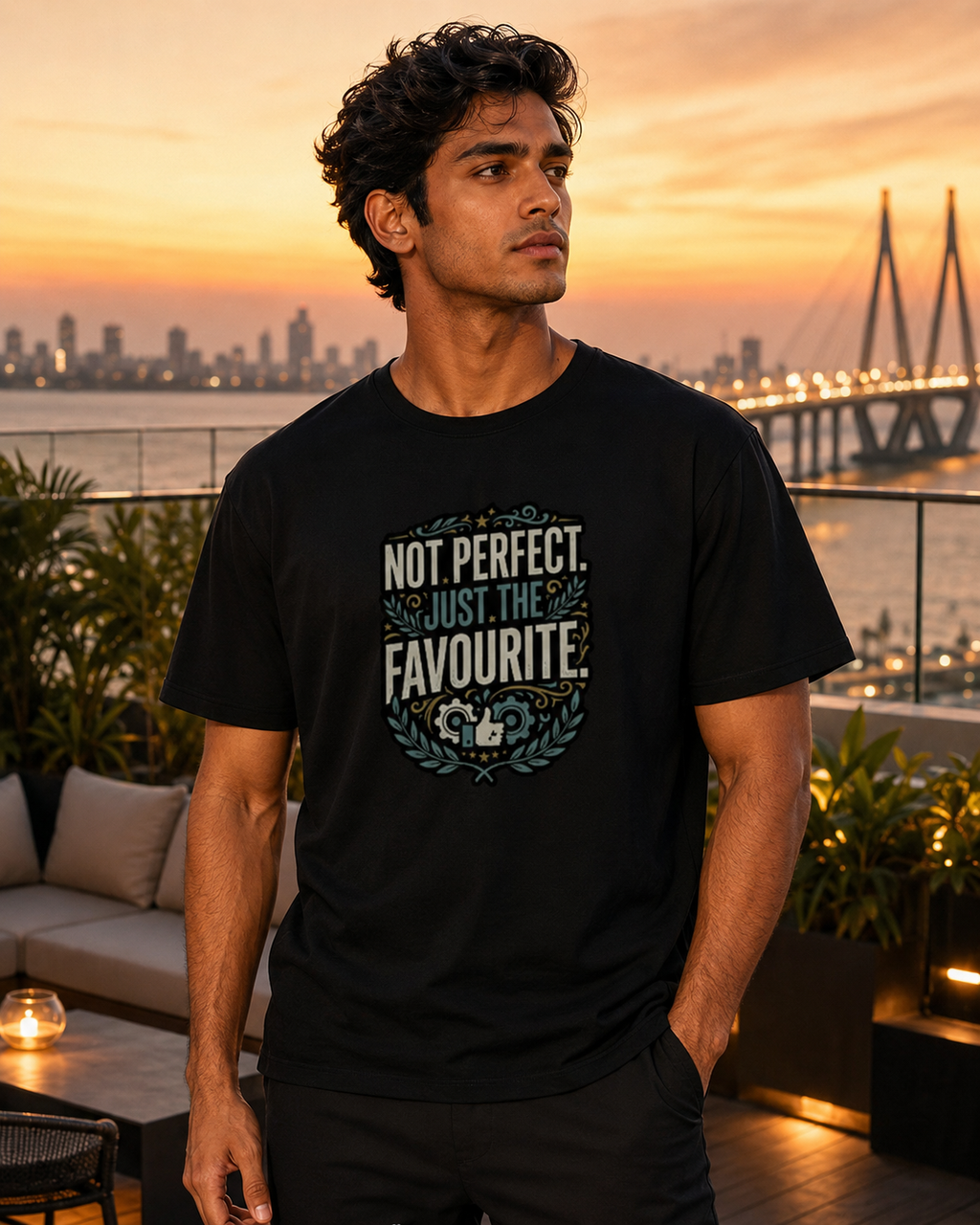 LUCE & SETE GPT mockup 1 - Not Perfect Just The Favourite Classic Graphic T-Shirt for Men | Confident Streetwear - 555_9410105180397_unisex-classic-crew-t-shirt-200_CLASSIC_front_HERO_20260624_134045.png