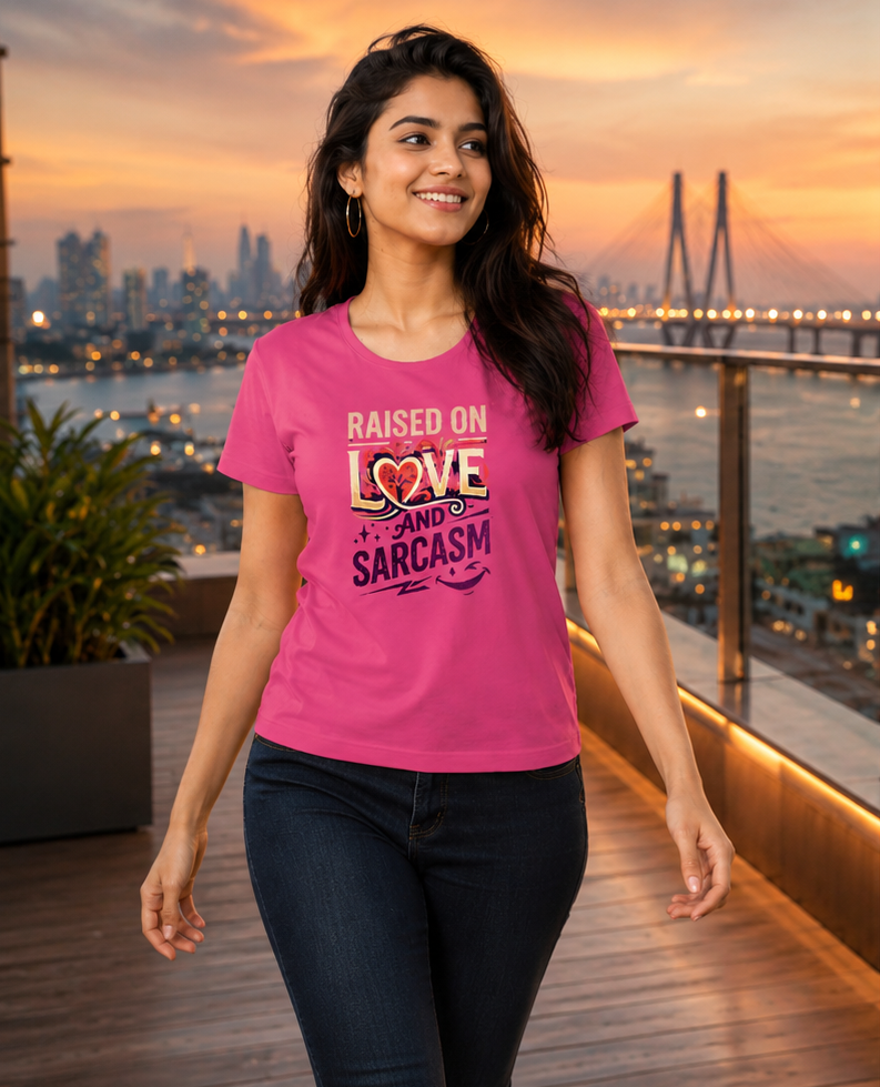 LUCE & SETE GPT mockup 1 - Raised on Love and Sarcasm Classic Graphic T-Shirt for Women | Daughter Streetwear - 555_9412475486445_womens-classic-t-shirt-229_CLASSIC_front_PAIR_20260626_144547_01_row1_col1.png