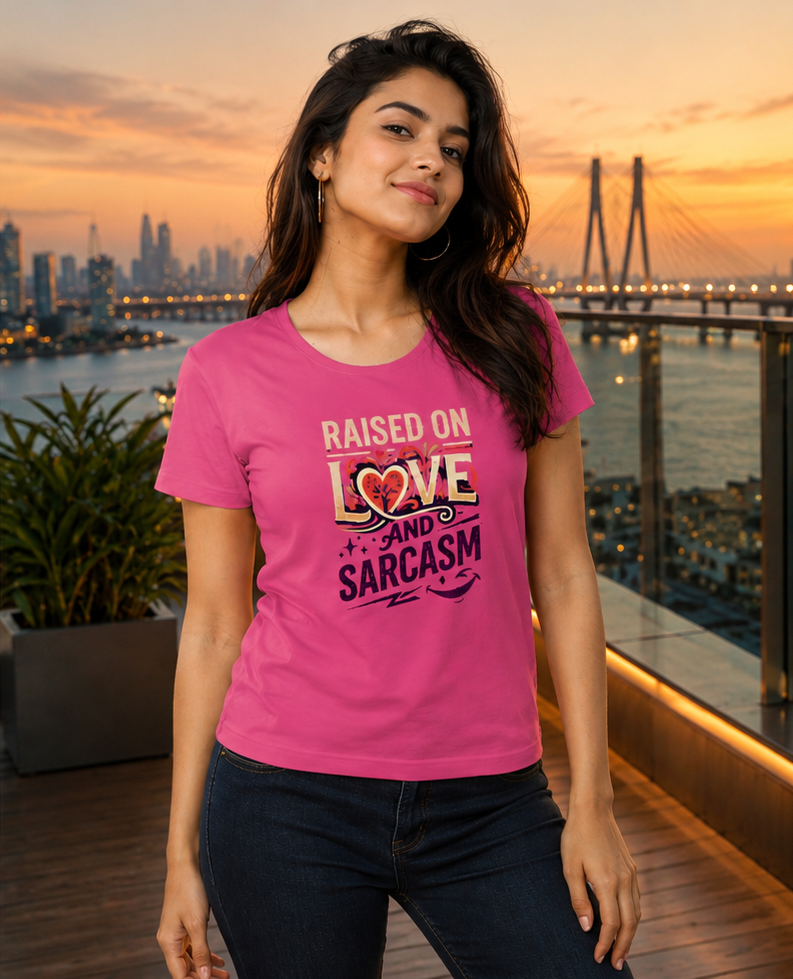 LUCE & SETE GPT mockup 1 - Raised on Love and Sarcasm Classic Graphic T-Shirt for Women | Daughter Streetwear - 555_9412475486445_womens-classic-t-shirt-229_CLASSIC_front_PAIR_20260626_144547_02_row1_col2.png