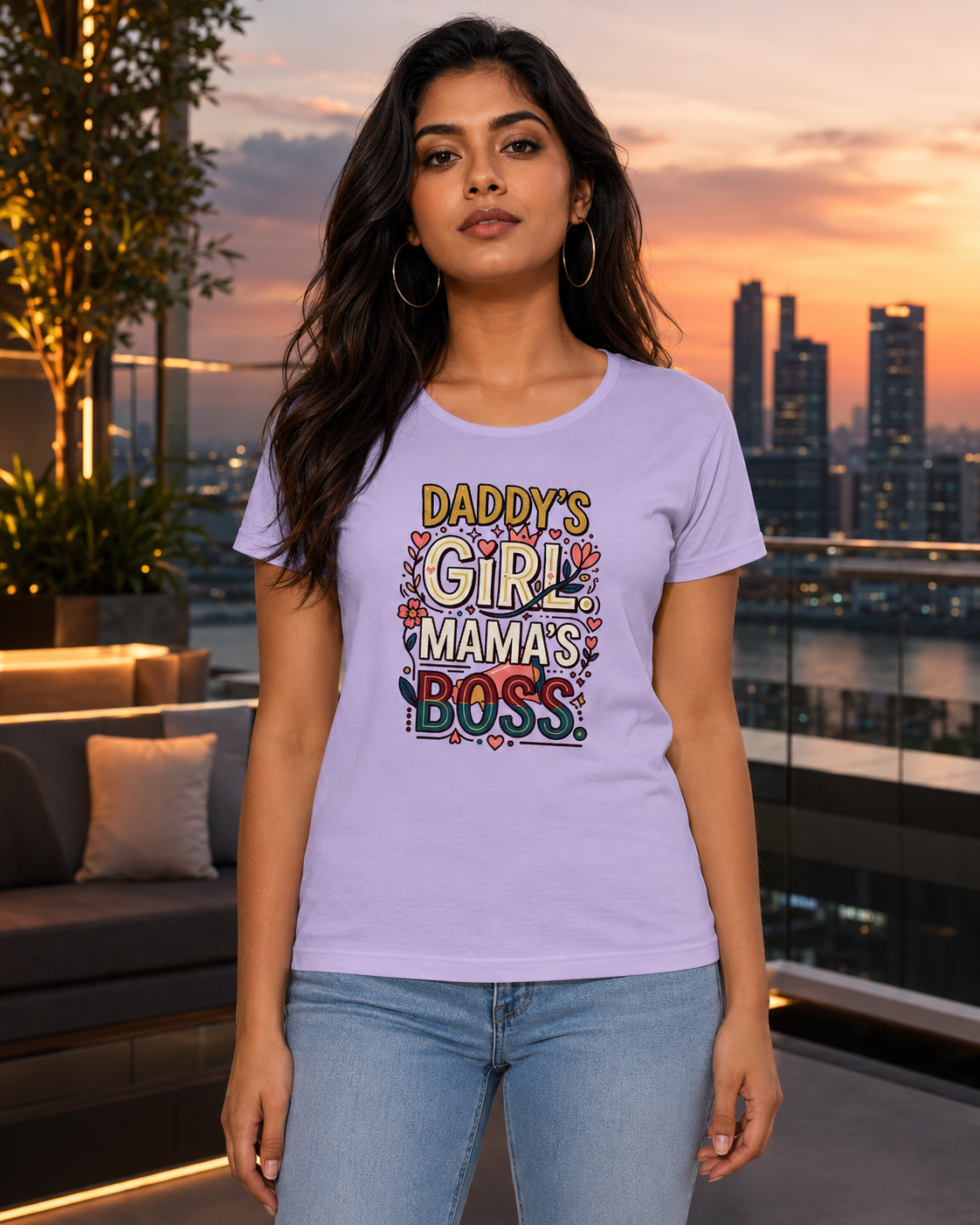 LUCE & SETE GPT mockup 1 - Daddy's Girl Mama's Boss Classic Graphic T-Shirt for Women | Daughter Streetwear - 555_9412475617517_womens-classic-t-shirt-232_CLASSIC_front_HERO_20260626_145931.png