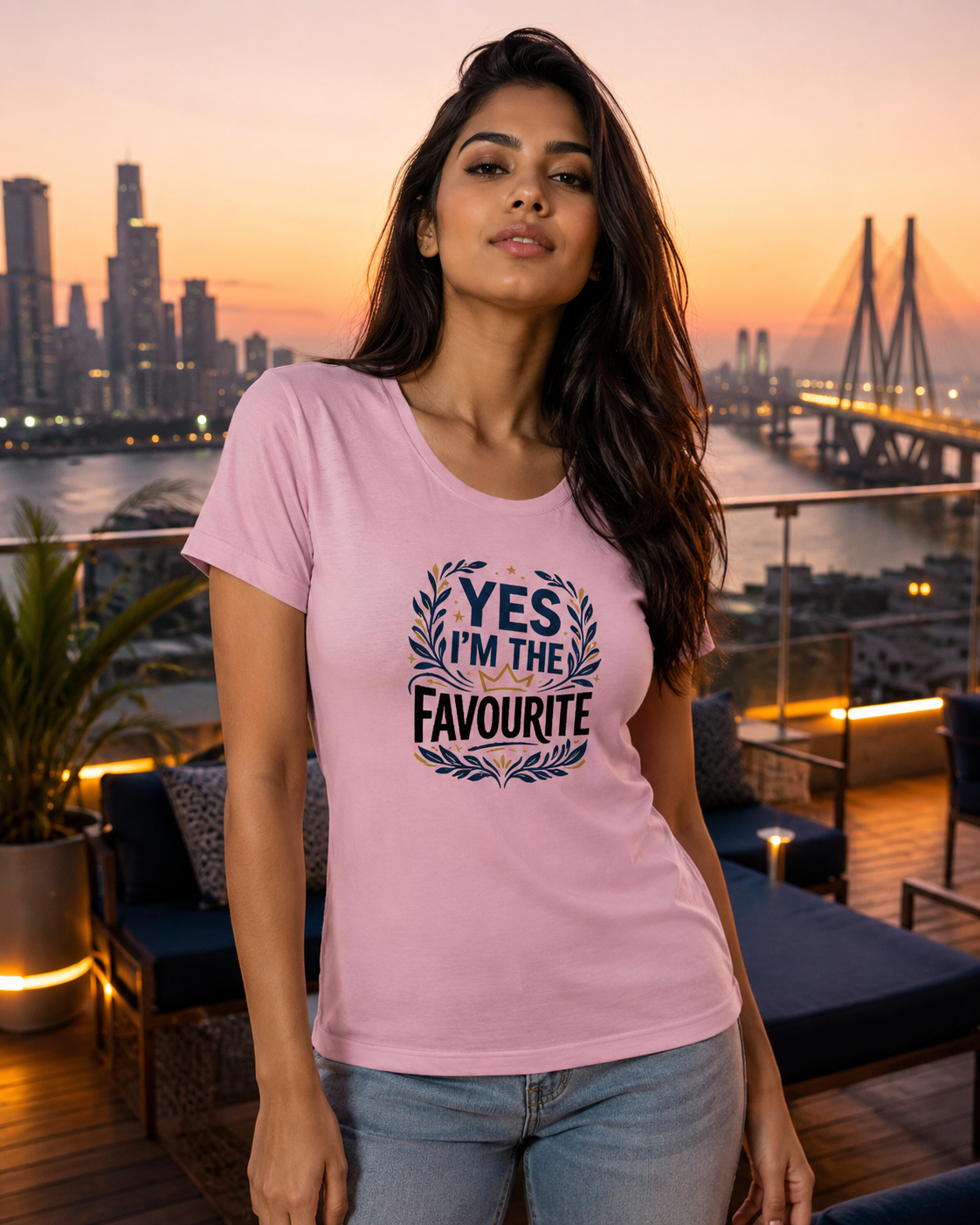 LUCE & SETE GPT mockup 1 - Yes I'm The Favourite Classic Graphic T-Shirt for Women | Daughter Streetwear - 555_9412475715821_womens-classic-t-shirt-233_CLASSIC_front_HERO_20260626_150446.png