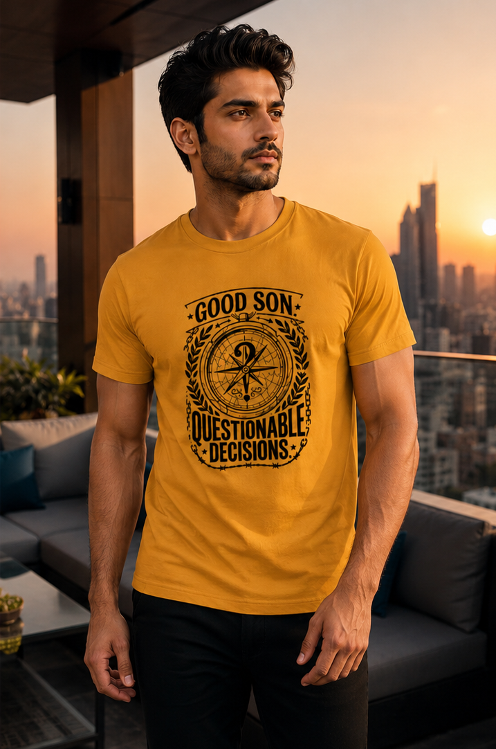 LUCE & SETE GPT mockup 1 - Good Son Questionable Decisions Classic Graphic T-Shirt for Men | Son Streetwear - 555_9412636836077_unisex-classic-crew-t-shirt-216_SON_front_PAIR_20260626_172224_02_row1_col2.png