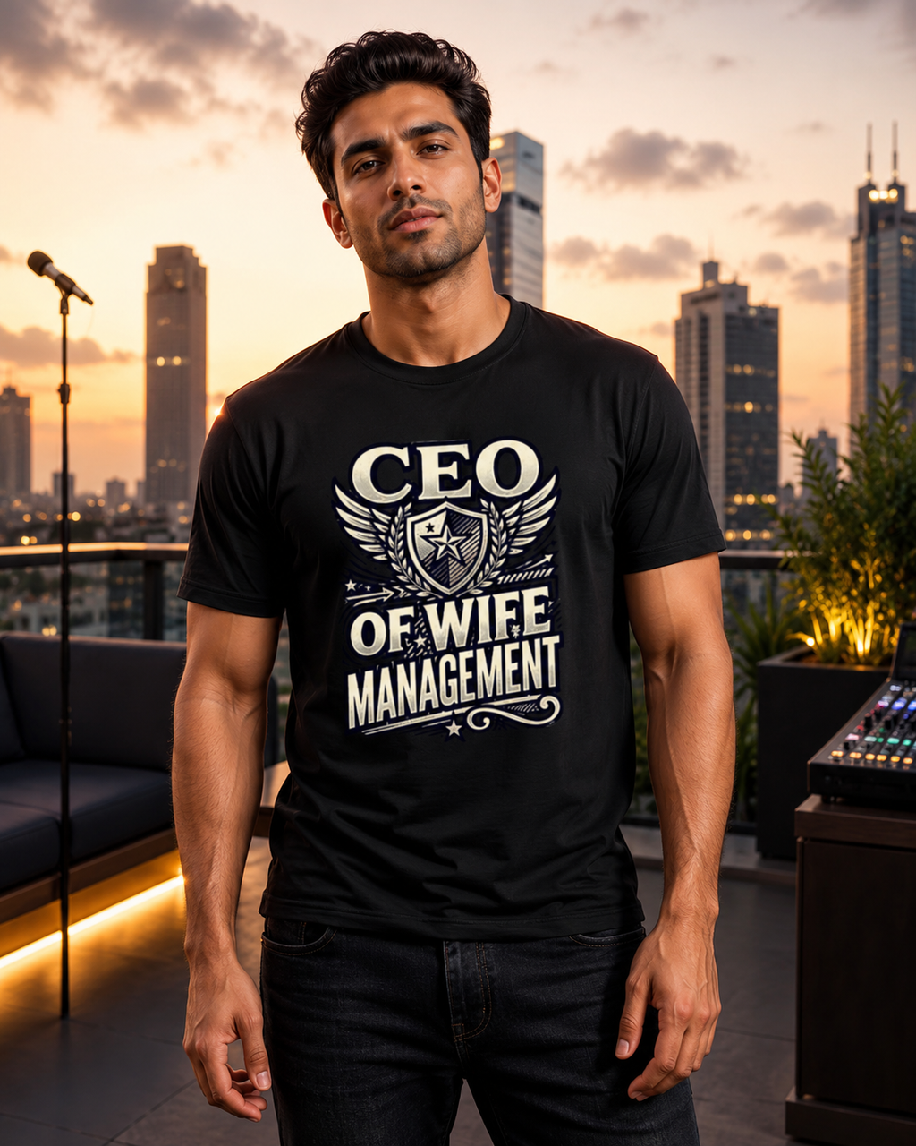 LUCE & SETE GPT mockup 1 - CEO of Wife Management Classic Graphic T-Shirt for Men | Husband Streetwear - 555_9419158061293_unisex-classic-crew-t-shirt-230_CLASSIC_front_HERO_20260702_221144.png