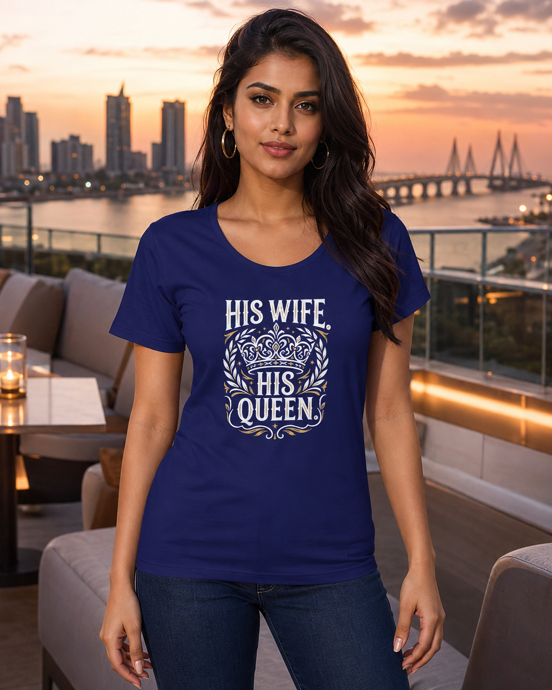 LUCE & SETE GPT mockup 1 - His Wife His Queen Classic Graphic T-Shirt for Women | Wife Streetwear - 555_9419429314797_womens-classic-t-shirt-234_WIFE_front_HERO_20260702_235004.png