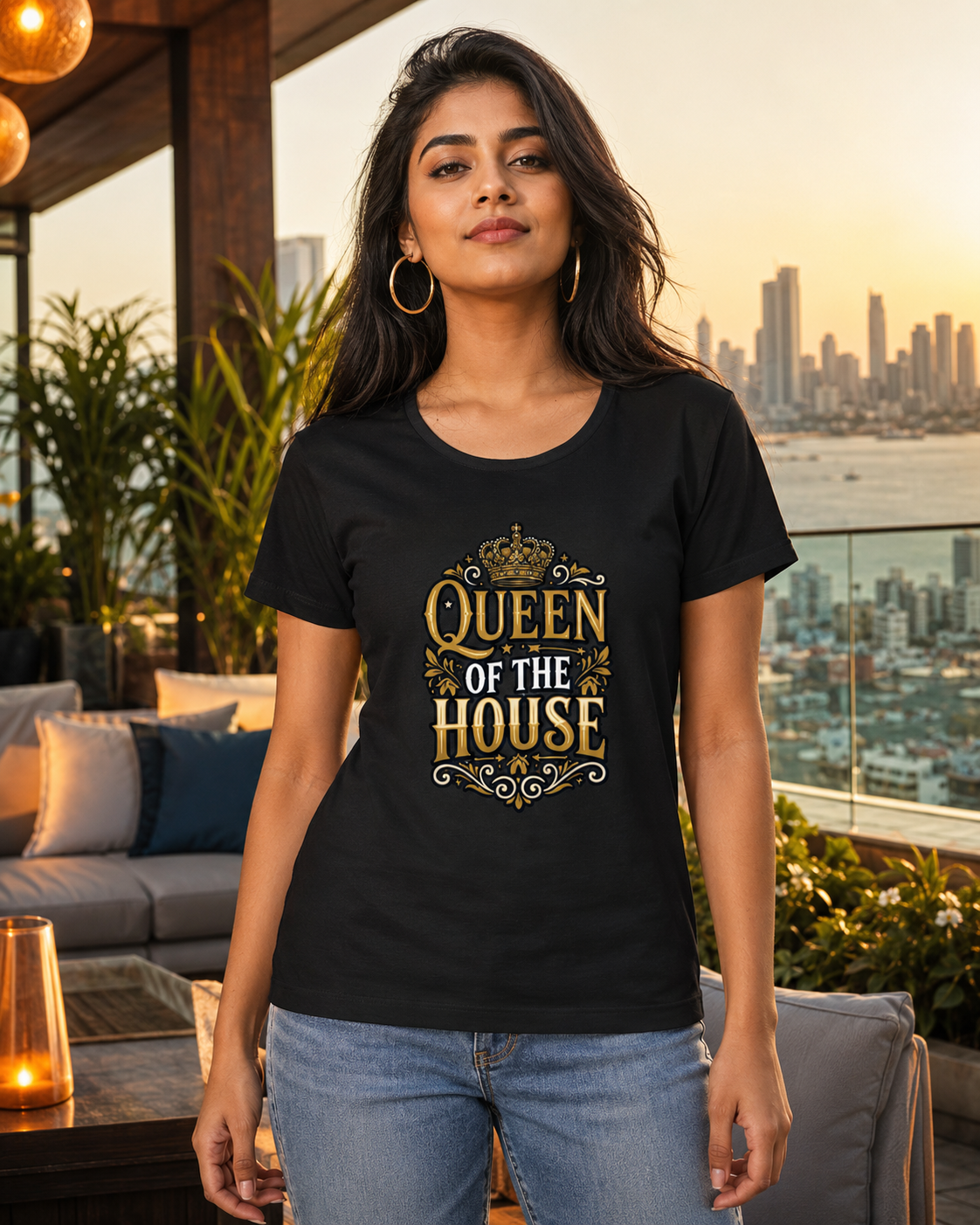 LUCE & SETE GPT mockup 1 - Queen of the House Classic Graphic T-Shirt for Women | Wife Streetwear - 555_9419430002925_womens-classic-t-shirt-242_CLASSIC_front_HERO_20260703_004932.png