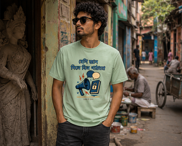 LUCE & SETE GPT mockup 1 - Bengali Witty Statement Classic Graphic T-Shirt for Men | Bold Bengali Streetwear - 567_9393407328493_unisex-classic-crew-t-shirt-98_BENGALI_GRID_20260608_094737_02_row1_col2.png