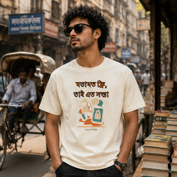 LUCE & SETE GPT mockup 1 - মতামত ফ্রি Bengali Statement Classic Graphic T-Shirt for Men | Sarcastic Attitude Streetwear - 567_9393407754477_unisex-classic-crew-t-shirt-100_BENGALI_GRID_20260608_095042_01_row1_col1.png