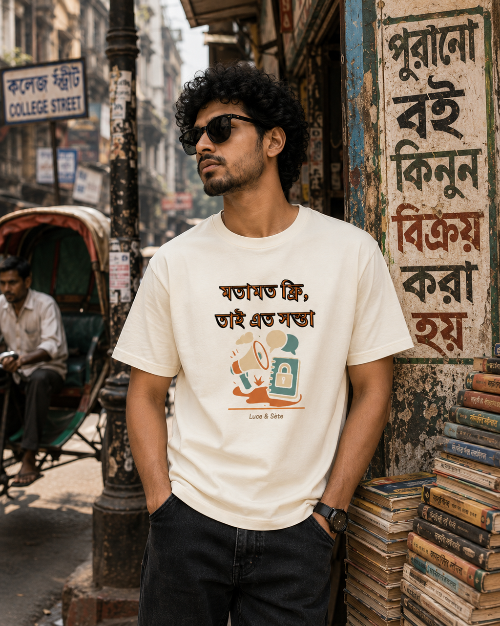 LUCE & SETE GPT mockup 1 - মতামত ফ্রি Bengali Statement Classic Graphic T-Shirt for Men | Sarcastic Attitude Streetwear - 567_9393407754477_unisex-classic-crew-t-shirt-100_BENGALI_front_HERO_20260608_095153.png