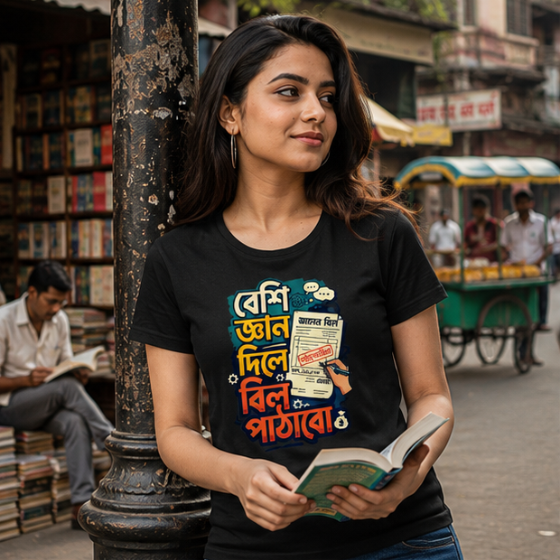 LUCE & SETE GPT mockup 1 - Sarcastic Bengali Statement Classic Graphic T-Shirt for Women | Witty Bengali Streetwear - 567_9395255050477_womens-classic-t-shirt-119_BENGALI_GRID_20260609_151706_01_row1_col1.png