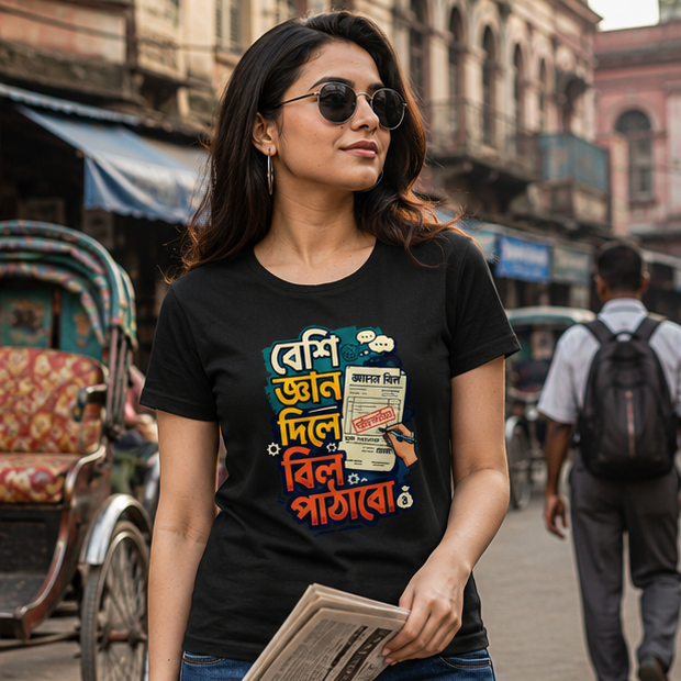 LUCE & SETE GPT mockup 1 - Sarcastic Bengali Statement Classic Graphic T-Shirt for Women | Witty Bengali Streetwear - 567_9395255050477_womens-classic-t-shirt-119_BENGALI_GRID_20260609_151706_02_row1_col2.png
