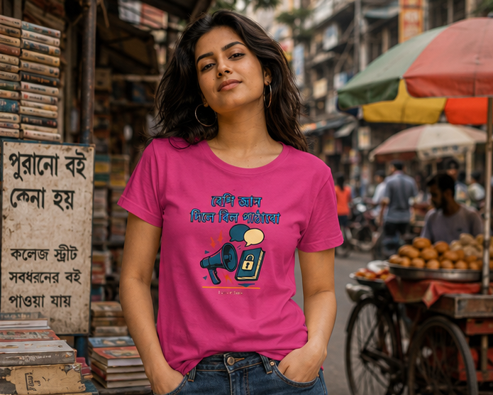 LUCE & SETE GPT mockup 1 - Sarcastic Bengali Statement Classic Graphic T-Shirt for Women | Witty Bengali Streetwear - 570_9393370333421_womens-classic-t-shirt-97_BENGALI_GRID_20260607_183852_02_row1_col2.png