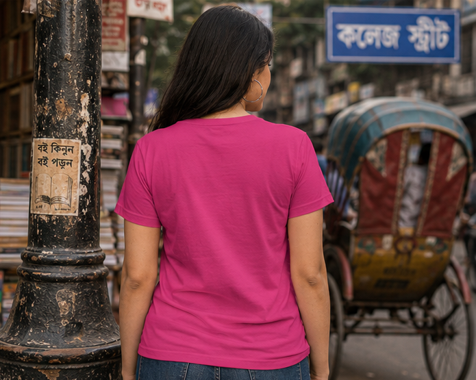 LUCE & SETE GPT mockup 1 - Sarcastic Bengali Statement Classic Graphic T-Shirt for Women | Witty Bengali Streetwear - 570_9393370333421_womens-classic-t-shirt-97_BENGALI_GRID_20260607_183852_03_row2_col1.png