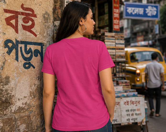 LUCE & SETE GPT mockup 1 - Sarcastic Bengali Statement Classic Graphic T-Shirt for Women | Witty Bengali Streetwear - 570_9393370333421_womens-classic-t-shirt-97_BENGALI_GRID_20260607_183852_04_row2_col2.png