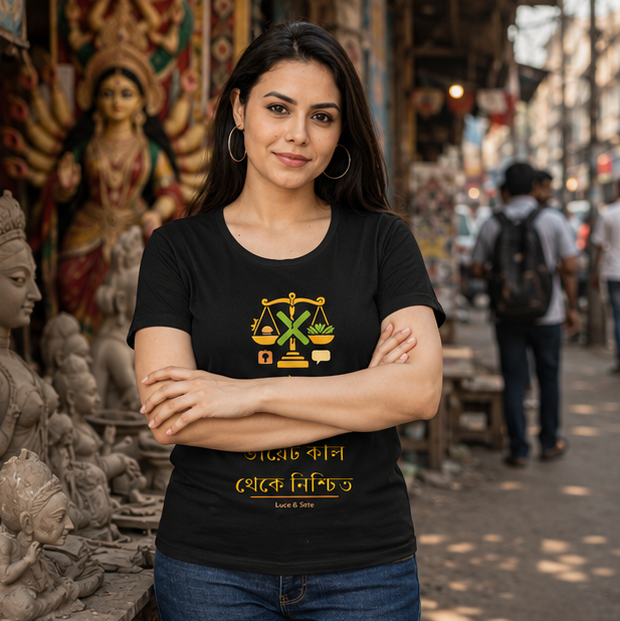 LUCE & SETE GPT mockup 1 - ডায়েট কাল থেকে নিশ্চিত Classic Graphic T-Shirt for Women | Bengali Confidence Streetwear - 579_9393379410157_womens-classic-t-shirt-107_BENGALI_GRID_20260607_201931_02_row1_col2.png